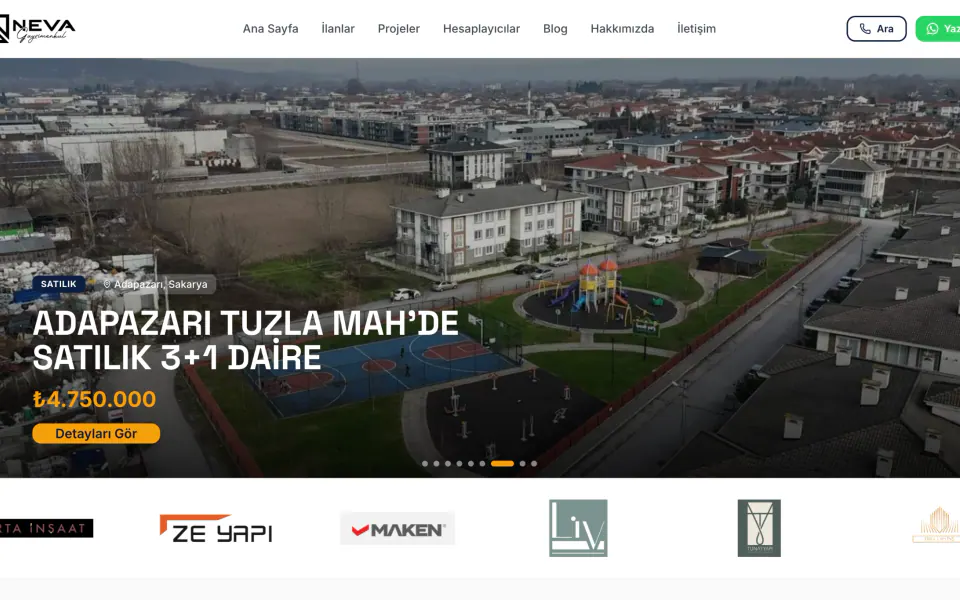 Neva Gayrimenkul Web Sitesi